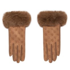 Rękawiczki Liu Jo. Brązowe rękawiczki damskie Liu Jo, bez wzorów, z dzianiny. Za 239.99 zł.