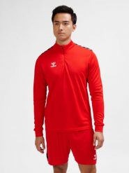 Bluza dresowa z pół zamkiem błyskawicznym Hummel Authentic. Zielone bluzy bez kaptura męskie HUMMEL, xl, z dresówki. Za 166.99 zł.