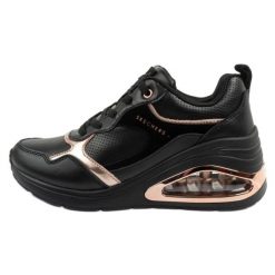 Buty Skechers Uno Prima-Starlet 177810/BBK czarne. Czarne buty sportowe na co dzień damskie bez wzorów, ze skóry. Za 518.78 zł.