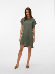 Vero Moda Sukienka w kolorze khaki rozmiar: S. Brązowe sukienki damskie Vero Moda, na co dzień, s, bez wzorów, bez kołnierzyka, bez ramiączek, mini, proste. Za 91.99 zł.