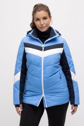 Damskie Kurtka narciarska nieprzemakalna fartuch śnieżny dwukierunkowy suwak. Niebieskie kurtki przeciwdeszczowe damskie Ulla Popken, m. Za 849.99 zł.