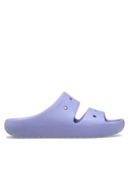 Crocs Klapki Classic Sandal v2 209403 Fioletowy. Fioletowe klapki damskie Crocs, bez wzorów, z tworzywa sztucznego, bez obcasa. Za 135.15 zł.