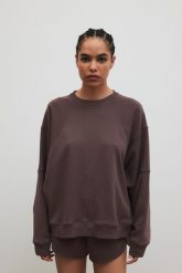 Bluza damska z przeszyciami w kolorze PURPLE TAUPE - NORD. Fioletowe bluzy bez kaptura damskie Marsala, m, z bawełny. Za 319.90 zł.