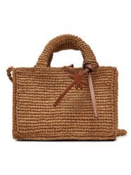 Manebi Torebka Handcrafted Raffia Sunset Bag Mini V 2.2 CO Beżowy. Brązowe torebki klasyczne damskie Manebi, bez wzorów, z materiału, bez dodatków. Za 519.99 zł.