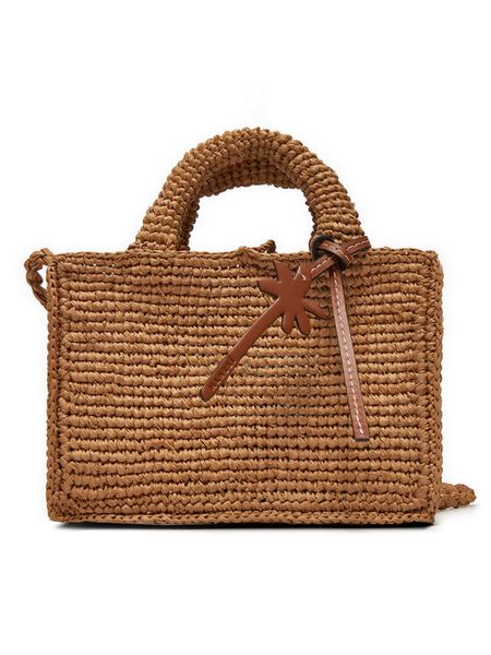 Manebi Torebka Handcrafted Raffia Sunset Bag Mini V 2.2 CO Beżowy. Brązowe torebki klasyczne damskie Manebi, bez wzorów, z materiału, bez dodatków. Za 519.99 zł.