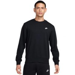 Bluza męska Nike Club FT. Czarne bluzy bez kaptura męskie Nike, m, z bawełny. Za 256.99 zł.