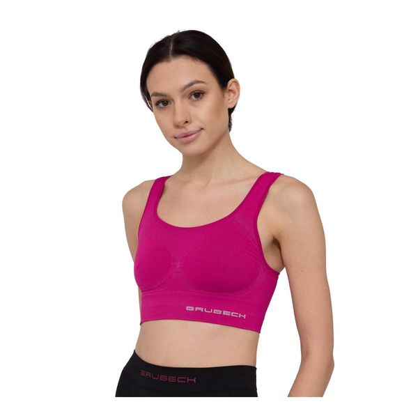 Damski crop top do ćwiczeń Brubeck GYM. Czerwone topy sportowe damskie Brubeck, l, bez wzorów, z elastanu, bez ramiączek. Za 149.99 zł.