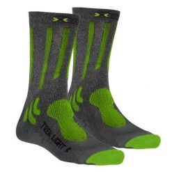 Skarpety sportowe X-socks Trekking Light. Szare skarpetki damskie X-Socks, bez wzorów, z bawełny. Za 40.00 zł.