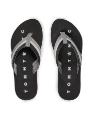 Tommy Hilfiger Japonki Tommy Loves Ny Beach Sandal FW0FW02370 Szary. Szare klapki damskie Tommy Hilfiger, bez wzorów, z materiału, bez obcasa. Za 99.99 zł.