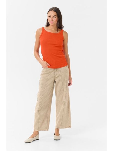 Kaffe Top w kolorze pomarańczowym rozmiar: XXL. Pomarańczowe topy damskie Kaffe, xxl, bez wzorów, bez kołnierzyka. Za 48.05 zł.