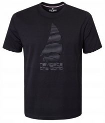 Męska Koszulka (T-Shirt) - Pako Jeans - Czarna, Motyw Żeglarski, Żagiel. Czarne t-shirty męskie Pako Jeans, l, bez wzorów, z bawełny, bez kołnierzyka. Za 79.00 zł.