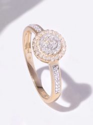 DIAMOND & CO Złoty pierścionek "Lucinda" z diamentami rozmiar: 56. Żółte pierścionki damskie Diamond & Co, z diamentem, złote. Za 1,387.37 zł.