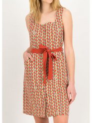 Blutsgeschwister Sukienka "Chickpea Heart" w kolorze czerwono-zielonym rozmiar: XXL. Czerwone sukienki damskie Blutsgeschwister, na co dzień, s, bez wzorów, z tkaniny, klasyczne, bez kołnierzyka, bez ramiączek, mini, proste. Za 104.39 zł.