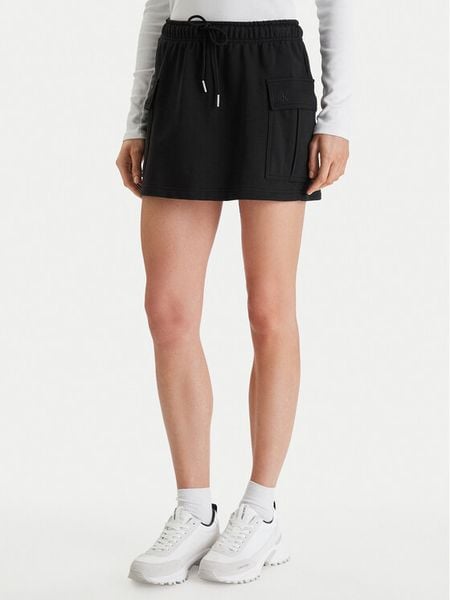 Calvin Klein Jeans Spódnica mini Monogram LV047B268G Czarny Regular Fit. Czarne spódniczki damskie Calvin Klein Jeans, xs, bez wzorów, z bawełny, mini. Za 289.99 zł.