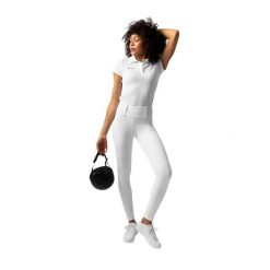 Damskie legginsy jeździeckie z pełną przyczepnością Horze Anya. Białe legginsy damskie HORZE, s, bez wzorów, z materiału. Za 293.95 zł.