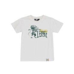 Koszulka miękka na co dzień na siłownię. Białe bluzki damskie LEONE 1947 APPAREL, bez wzorów, z bawełny, bez kołnierzyka. W wyprzedaży za 41.41 zł.