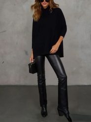 LA Angels Sweter w kolorze czarnym rozmiar: XL. Czarne golfy damskie LA Angels, xl, z asymetrycznym kołnierzem. Za 170.07 zł.