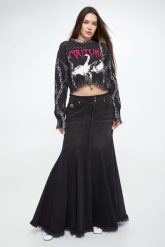 Spódnica maxi VERSACE JEANS COUTURE. Spódniczki damskie Versace Jeans Couture, bez wzorów, z jeansu, maxi. W wyprzedaży za 1,194.50 zł.