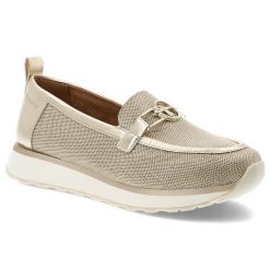 Złote Półbuty Tamaris Eleganckie Obuwie Damskie. Żółte półbuty damskie Tamaris, z aplikacjami, ze skóry ekologicznej, biznesowe, bez obcasa. Za 339.00 zł.