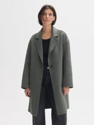 OPUS Płaszcz przejściowy w kolorze ciemnozielonym rozmiar: 40. Zielone płaszcze damskie Opus, bez wzorów, z wełny. Za 414.33 zł.