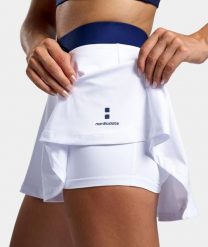 Spódnica Elegancja - Biała. Białe spódniczki damskie NORDICDOTS, l, bez wzorów, z bawełny, moda ciążowa, dopasowane. Za 230.00 zł.