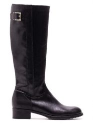 Bluegenex Skórzane kozaki w kolorze czarnym rozmiar: 42. Czarne kozaki damskie Bluegenex, z okrągłym noskiem, bez obcasa. Za 139.54 zł.