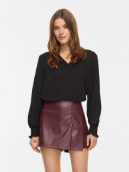 Vila Bluzka "Lovie" w kolorze czarnym rozmiar: 34. Czarne bluzki damskie Vila, bez wzorów, bez kołnierzyka, bez ramiączek. Za 129.95 zł.