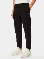 Lacoste Spodnie dresowe XH9833 Czarny Regular Fit. Czarne spodnie dresowe męskie Lacoste, bez wzorów, z bawełny. Za 549.99 zł.