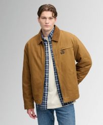 Superdry Kurtka Workwear Ranch w twillu z kołnierzem sztruksowym – Denim Co. Brązowe kurtki damskie Superdry., xl, z aplikacjami, z bawełny, bez kaptura. Za 474.50 zł.