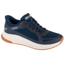 Buty sportowe Sneakersy damskie, Slip-Ins: Bobs Squad 4 - Staple Look. Niebieskie buty sportowe na co dzień damskie Skechers, bez wzorów, trekkingowe. Za 359.99 zł.