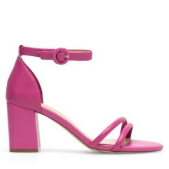 Sandały Sergio Bardi. Czerwone sandały damskie Sergio Bardi, bez wzorów, bez obcasa, na słupku. Za 269.99 zł.