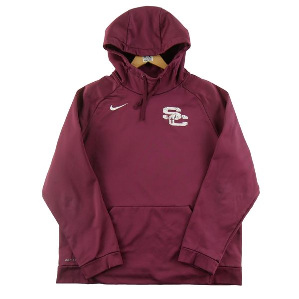 Second life - Nike bluza męska z kapturem - Stan dobry. Czerwone bluzy sportowe męskie Nike, bez wzorów, sportowe, bez kołnierzyka, bez ramiączek. Za 85.16 zł.