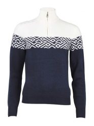 Peak Mountain Sweter "Akar" w kolorze granatowo-białym rozmiar: XL. Białe golfy damskie Peak Mountain, xl, bez wzorów, bez ramiączek. Za 234.94 zł.