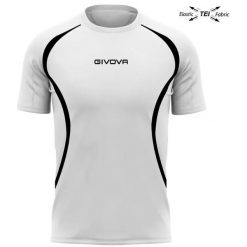 Koszulka biegowa Givova Unisex XL - Oddychająca, biała i czarna. Białe t-shirty damskie Givova, xl, bez wzorów, z elastanu, bez kołnierzyka. Za 91.11 zł.