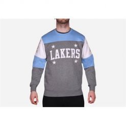 Bluza sportowa męska Mitchell & Ness Minneapolis Lakers. Szare bluzy bez kaptura męskie Mitchell & Ness, bez wzorów, sportowe, bez kołnierzyka, bez ramiączek. Za 525.00 zł.