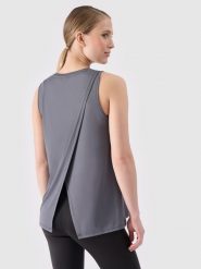 4F Top treningowy ciążowy oversize damski - szary 3XL. Szare topy damskie 4f, l, bez wzorów, z dzianiny, bez kołnierzyka. W wyprzedaży za 49.99 zł.