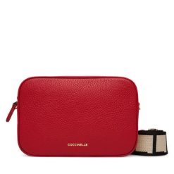 Torebka Coccinelle. Czerwone listonoszki damskie Coccinelle, bez wzorów, bez dodatków. Za 759.99 zł.