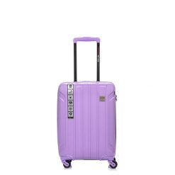 Walizka na kółkach SwissBags Tourist fioletowa - mała 40 l. Fioletowe walizki bez wzorów, z materiału, małe. Za 359.10 zł.