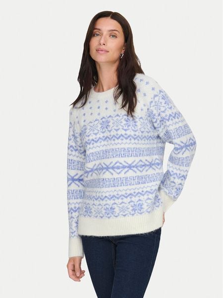 ONLY Sweter Xmas Nordic 15354824 Błękitny Regular Fit. Niebieskie swetry klasyczne damskie Only, l, z syntetyku, bez kołnierzyka. Za 169.99 zł.