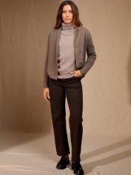 Perfect Cashmere Kaszmirowy kardigan "Mila" w kolorze szarobrązowym rozmiar: XL. Brązowe kardigany damskie Perfect Cashmere, xl, bez wzorów, z kaszmiru. Za 465.95 zł.