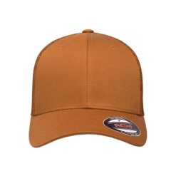 Siatkowa Czapka Z Daszkiem. Brązowe czapki z daszkiem damskie FLEXFIT, bez wzorów. Za 68.99 zł.