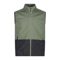 Kurtka bez rękawów CMP. Czarne kurtki męskie CMP, bez wzorów, z materiału, z kapturem. Za 369.99 zł.