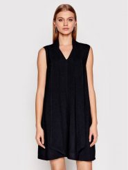 Victoria Victoria Beckham Sukienka codzienna 1122WDR003477A Czarny Relaxed Fit. Czarne sukienki damskie Victoria Victoria Beckham, na co dzień, bez wzorów, z wiskozy, bez kołnierzyka, bez ramiączek, proste. Za 1,829.00 zł.
