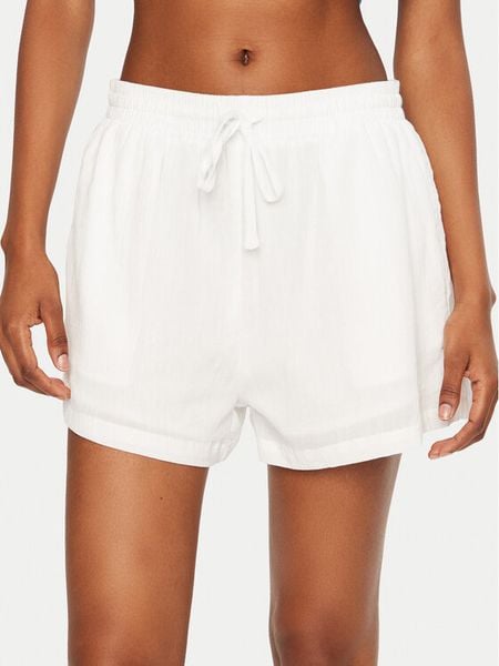 Seafolly Szorty materiałowe Crinkle 55429-SH Biały Regular Fit. Białe szorty damskie Seafolly, bez wzorów, z bawełny. Za 339.99 zł.