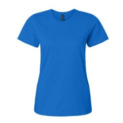 Damska Koszulka Softstyle O Średniej Grubości. Niebieskie bluzki damskie Gildan, m, bez wzorów, sportowe, bez kołnierzyka, bez ramiączek. Za 44.99 zł.