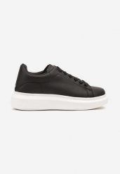 Czarno-Białe Płaskie Klasyczne Buty Sportowe Sneakersy ze Sznurowaniem Sanesta. Czarne buty sportowe na co dzień męskie Born2be, z materiału, bez zapięcia. Za 79.99 zł.