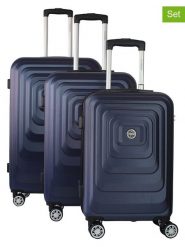Geographical Norway 3-częściowy zestaw "Sacramento" w kolorze granatowym rozmiar: onesize. Niebieskie walizki Geographical Norway, bez wzorów, z materiału. Za 521.99 zł.