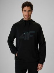 4F Bluza dresowa regular z kapturem męska - czarna XL. Czarne bluzy z kapturem męskie 4f, m, z dresówki. Za 199.99 zł.