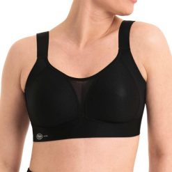 Stanik fitness cardio Smart Control. Czarne biustonosze sportowe damskie ANITA ACTIVE, bez wzorów, z elastanu. Za 381.00 zł.