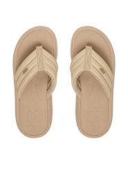 Roxy Japonki CEOWB-3CK003 Beżowy. Brązowe klapki damskie Roxy, bez wzorów, ze skóry, bez obcasa. Za 129.99 zł.